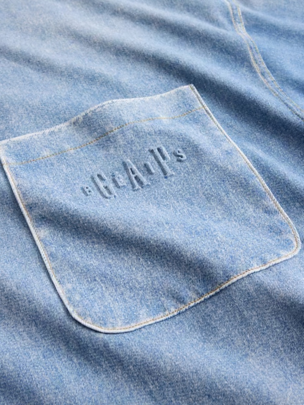 GAP x BÉIS Washed Denim Pocket Shirt Size XS/S - Picture 4 of 5